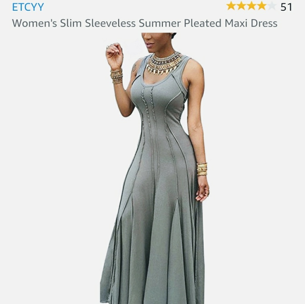 Sleeveless Pleated Maxi Dress